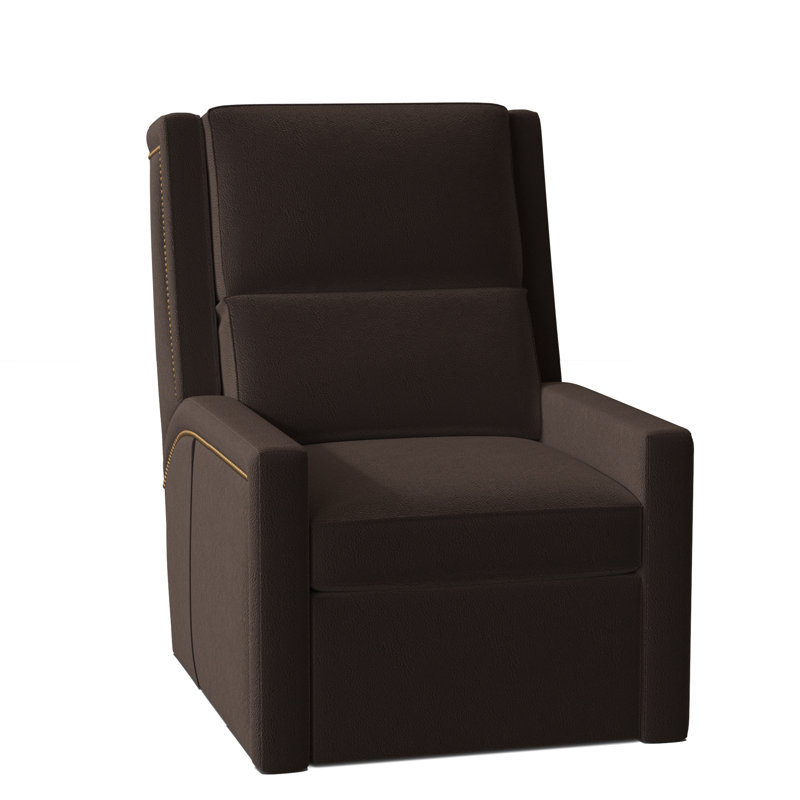 Fauteuil inclinable Norman, Cuir véritable gris clair Aline, Or vieilli no 9, Rétro-poussage