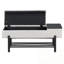 Banc de rangement rembourré avec compartiment caché et tablette ouverte-1188616404