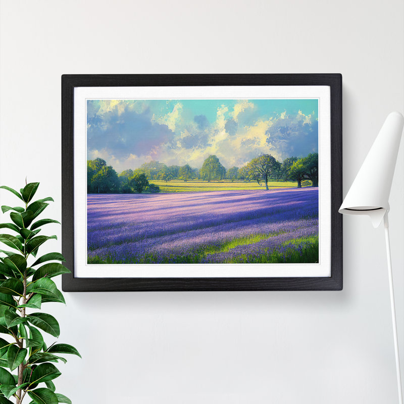 XH1022-9407X Unforgettable Bluebell Field - Single Picture Frame Print, 46cm H x 64cm W x 2cm D, Black