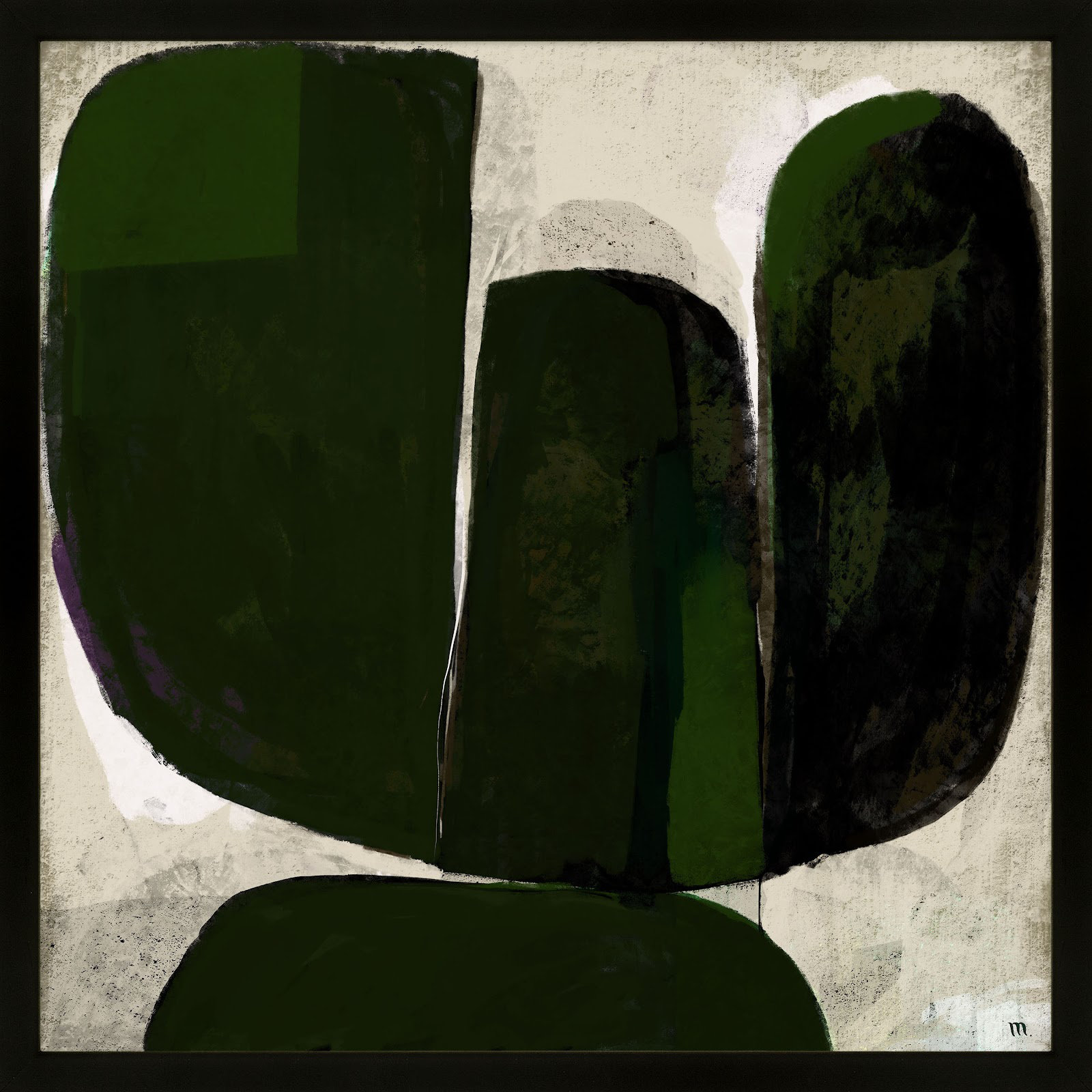Vanessa "Succulent No. 6" Print, Black, 24" H x 24" W x 1.25" D