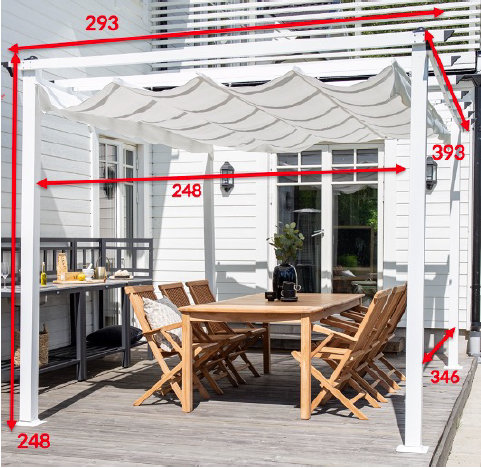 Hanah 3.95m x 2.95m Aluminum Pergola