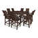 Modern Curveback Adirondack 9-Piece Farmhouse Trestle Bar Set