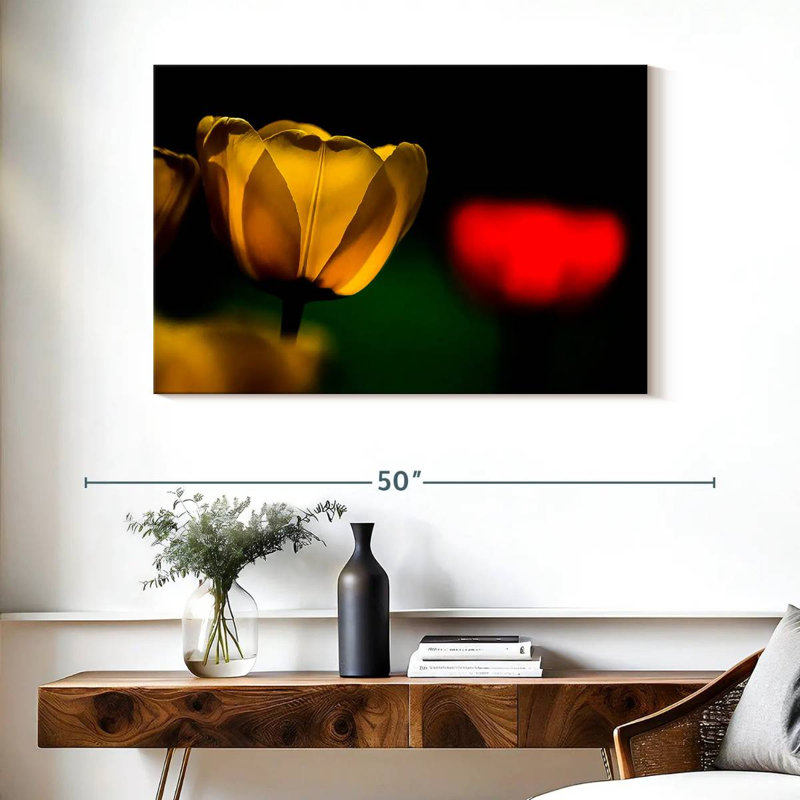Harnek tulipes jaunes en fleurs, H 26 po x l 39 po