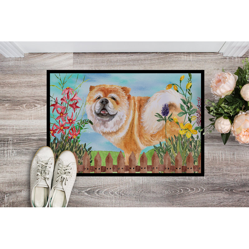 Corso de printemps 36 po x 24 po tapis de porte extérieur antidérapant, Rectangle 1 pi 6 po x 2 pi 3 po
