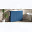 Meuble-lavabo sur pied avec lavabo en céramique, six tiroirs, tiroir central rabattable, portes doubles à fermeture amortie et porte-serviettes réversible, bleu marine-2131513480