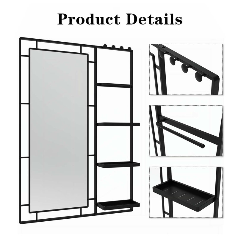 Modern Vanity Mirror with Multi-functional Shelf, Suitable for Bathroom, Living Room, Bedroom and Other Spaces
