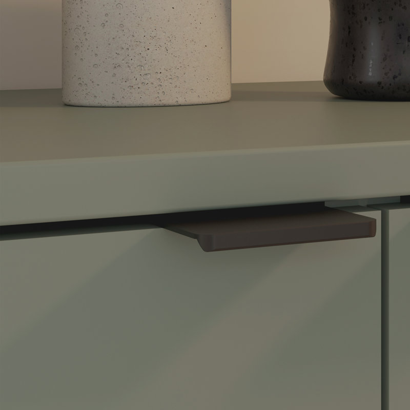 Ganymede TV Unit with Open Shelf, Drawer & 2 Doors, Sage Green