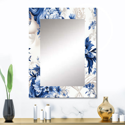 Motif victorien camée bleu cobalt Jernigan