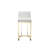 Pangea Home Dexter Faux/Vegan Leather Bar Stool - 26" Seat Height – Modern Upholstered Bar Chair with Steel Metal Legs - Indoor - Bar, Dining, Kitchen - White with Gold Legs-1583249899-1583249901-1568498832