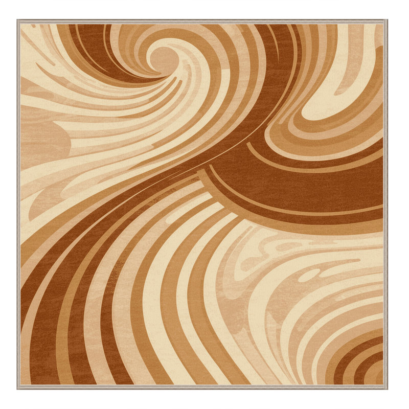 Soft Plush Eberhard Bold & Eclectic Modern Arc Area Rug in Brown – Beige Binding, 5x7