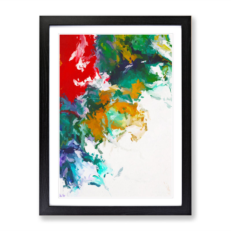 To The Jungle Abstract - Wall Art, Black Framed, 66cm H x 48cm W, White