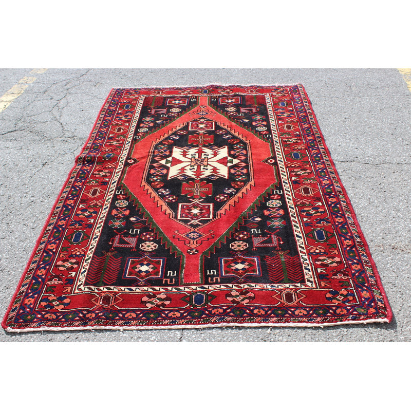 Tapis rouge bohème rétro 4 x 7