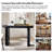 Modern 47.75"W Oval Console Table with Brass Gallery Rail and Storage Drawer