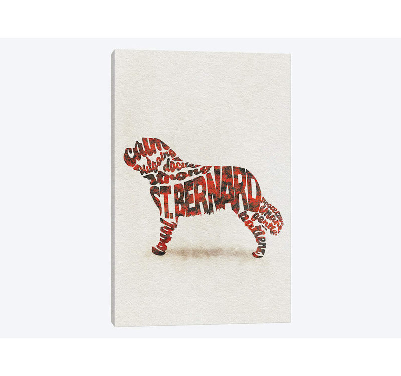 « st. bernard » par ayse deniz akerman, impression sur toile tendue, H 12 po x l 8 po x P 0,75 po, Toile tendue, Pas de tapis