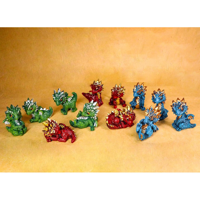 Ensemble de 12 mini-figurines miniatures en métal