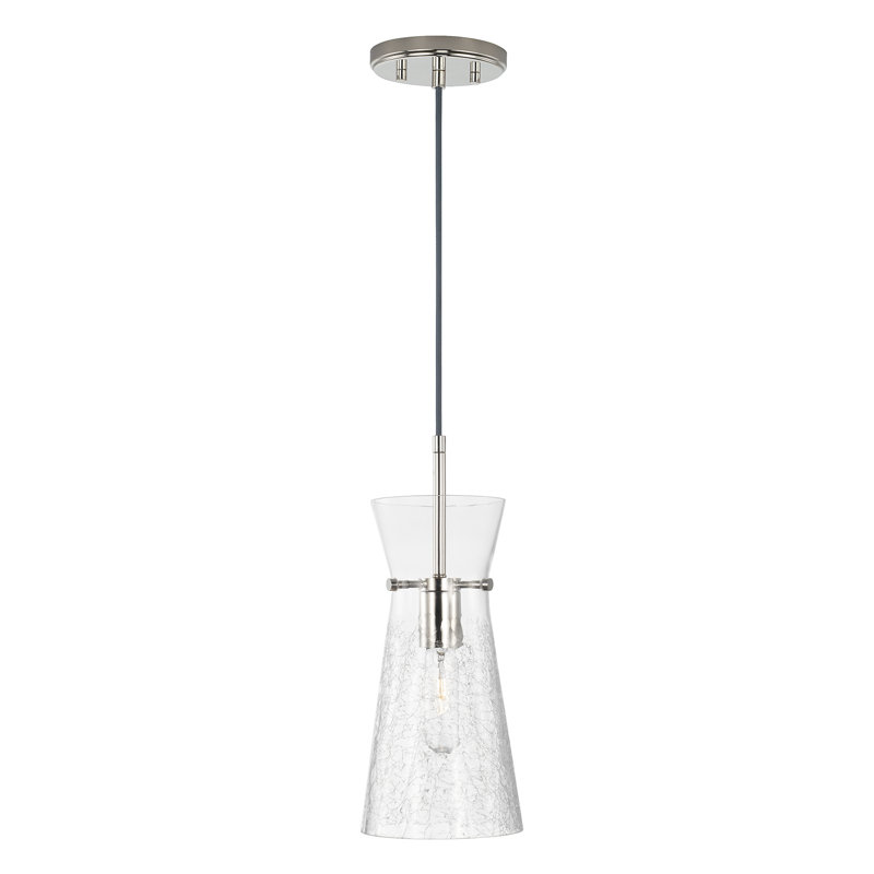 Luminaire suspendu conique à 1 lumière Farryn, Argent