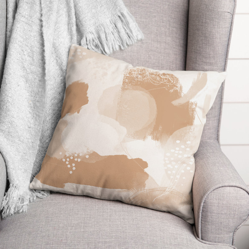 Housse et insert de coussin extérieur d'extérieur, Brun clair