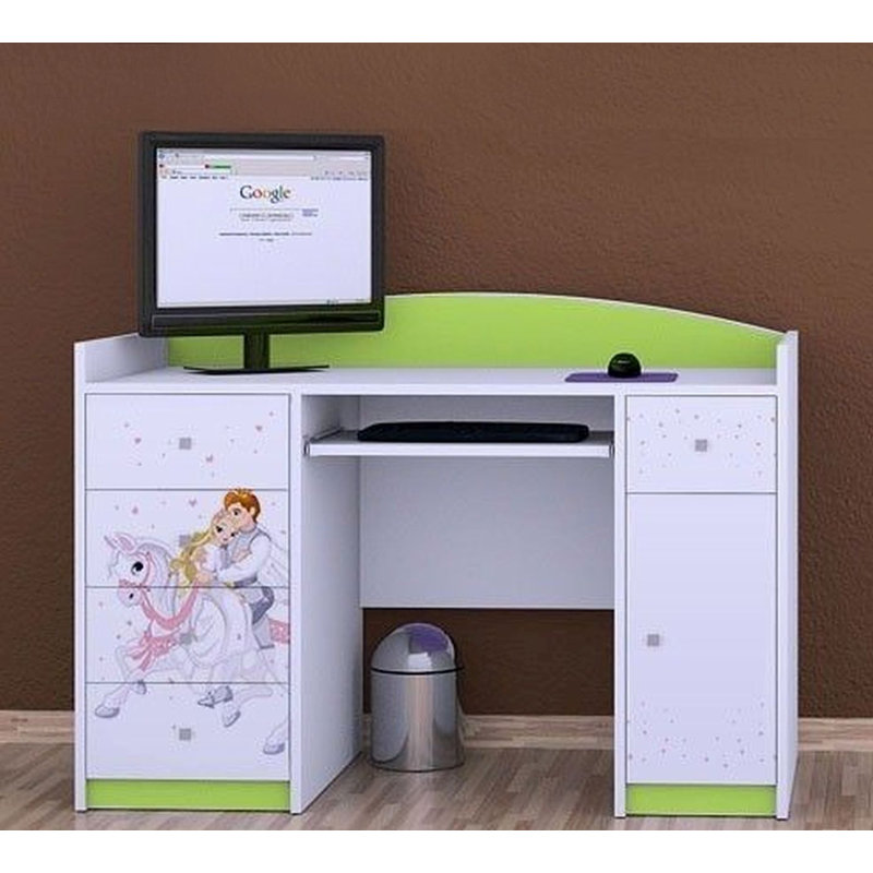 Melanarka 125cm Computer Desk, Green