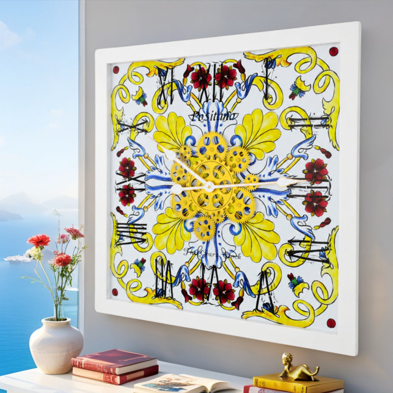 Horloge murale en bois massif, Brun