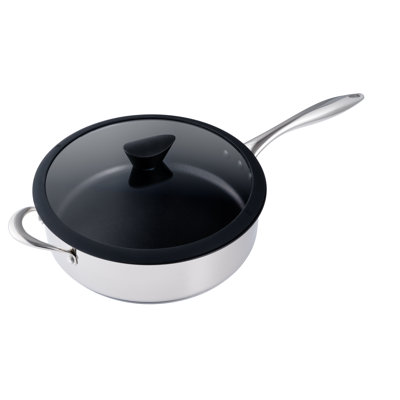 Casserole antiadhésive en acier inoxydable tout-en-un de 5,3 pte avec couvercle Ozeri