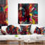Jésus sur un dessin abstrait en bois - coussin abstrait imprimé-29516107-29516111
