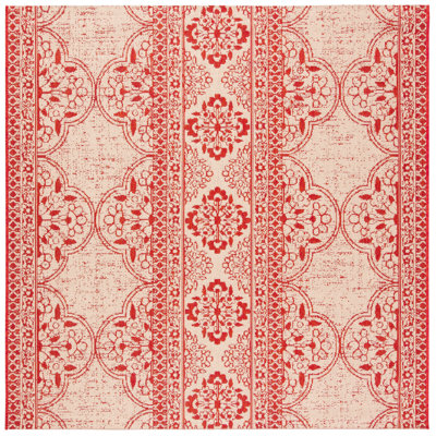 Danya Red/Cream Indoor/Outdoor Area Rug