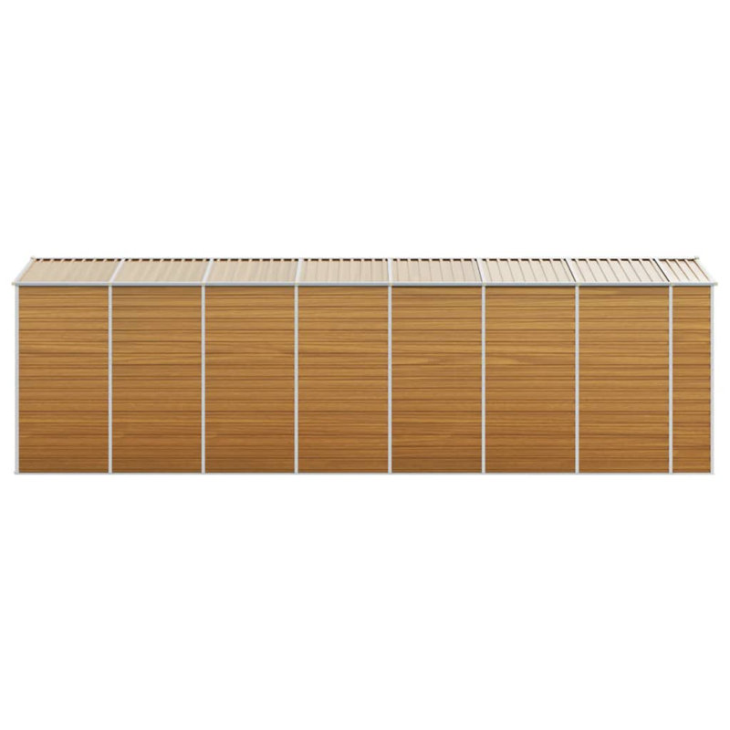 Brityn Garden Shed 191x640x198 cm Galvanised Steel, Light Brown