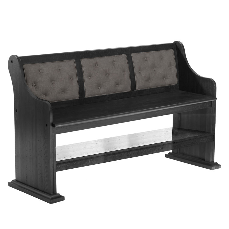 Knightley Linen Blend Upholstered Bench, Gray