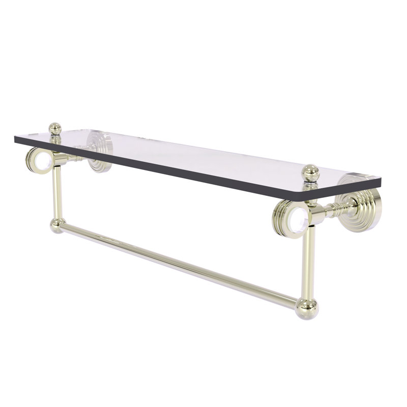 Tablette à support Jarrell, Nickel poli, H 5,12 po x l 22 po x P 6,4 po