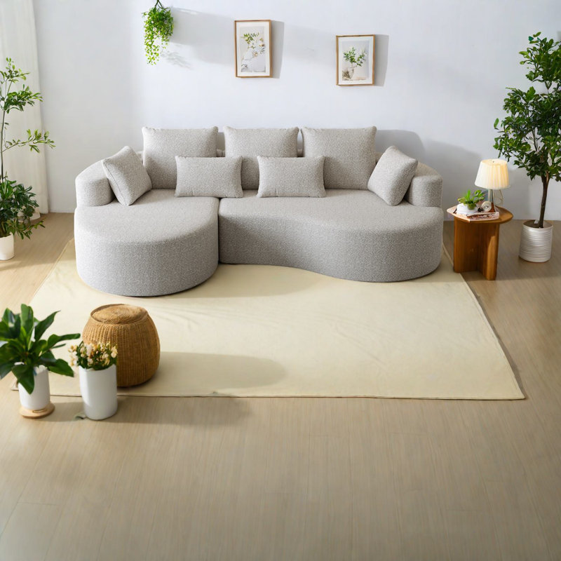 Canapé modulaire spacieux en chenille pour le confort du salon