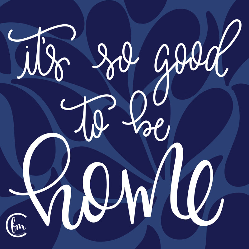 Good to be Home - Art textuel, H 12 po x l 12 po, Non, Toile tendue