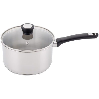 Judge Essentials, 18cm Uncoated Stainless Steel Saucepan, 1.6l