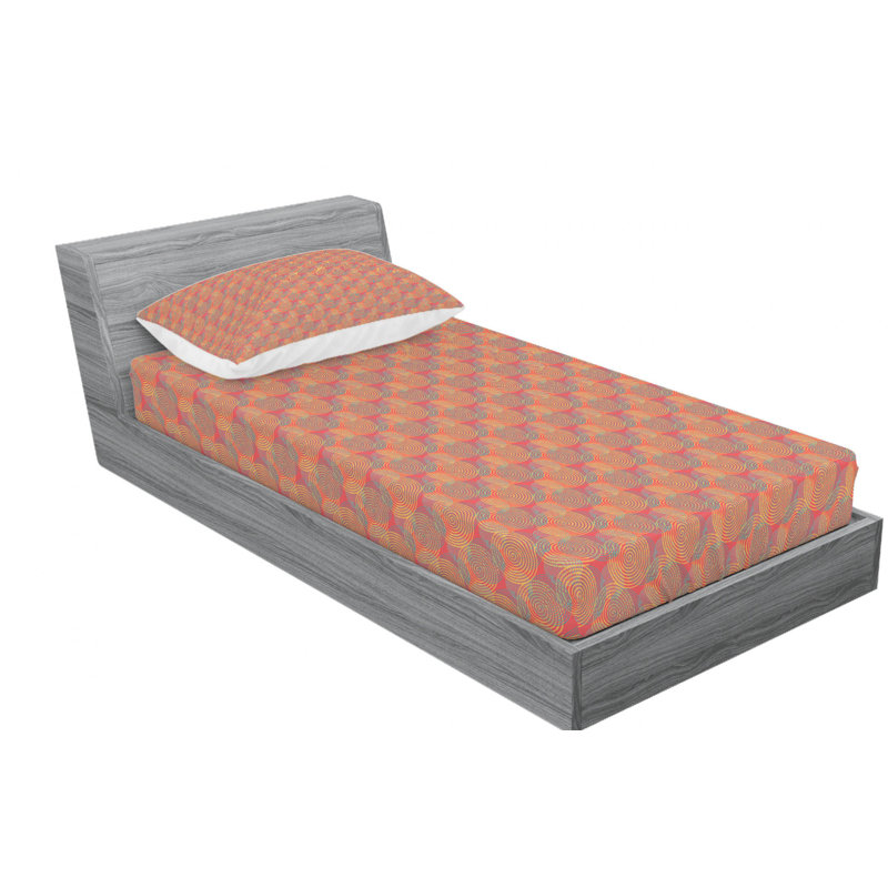 Microfiber Geometric Sheet Set, Twin XL Sheet Set + Fitted Sheet + 1 Pillowcase, Red Geometric