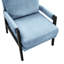 Fauteuil rembourré en chenille bleue, aspect moderne de style Mid-Century - siège confortable, siège en bois de couleur stable et amovible, dossier, solide-1639044818