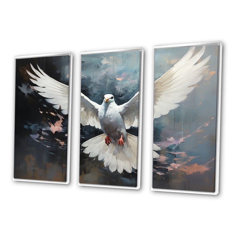 Ensemble de salon Minimalisme Blue Dove III, Cadre flottant blanc, H 32 po x l 48 po