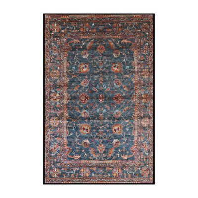 Tapis oriental bleu foncé / orange Rval