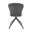 Chaise d'appoint de salle à manger Petrie en tissu gris et similicuir avec finition noire