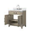 Ensemble de meuble-lavabo simple avec plateau en marbre de culture et robinet
