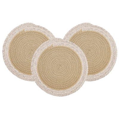 Polyester Round 3 Piece Coaster Set
