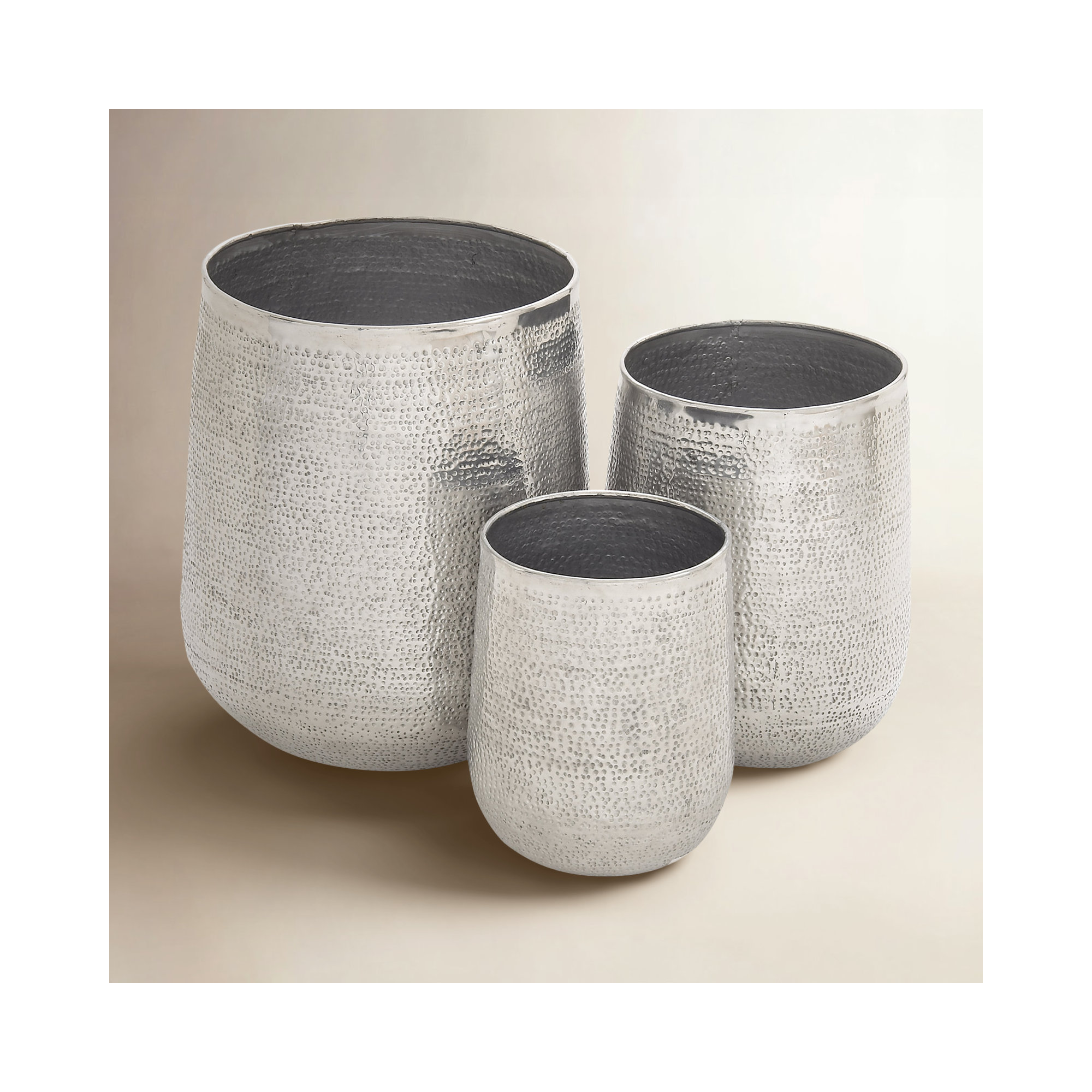 Timblin Pot Planter - Set of 3, Silver