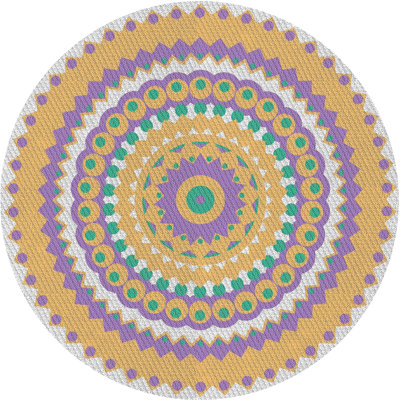 Laine tissée à la main et polyester gris/orange Tapis décoratif
