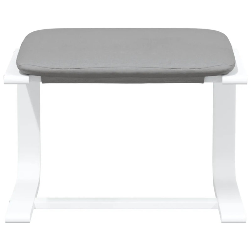 Nasire Upholstered Ottoman, Light Gray, White