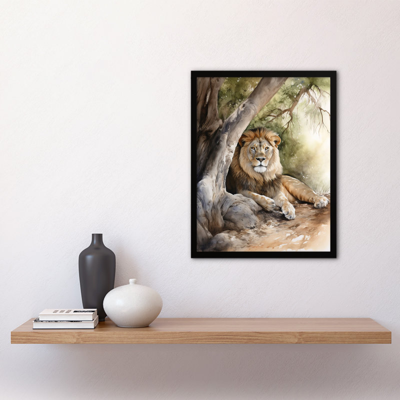 Alezay The Lion Waits - Single Picture Frame Print