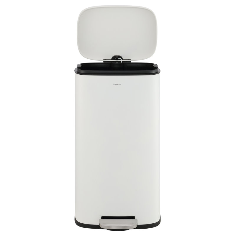 Poubelle à ouverture latérale 8 gallons Curtis, noir, Blanc