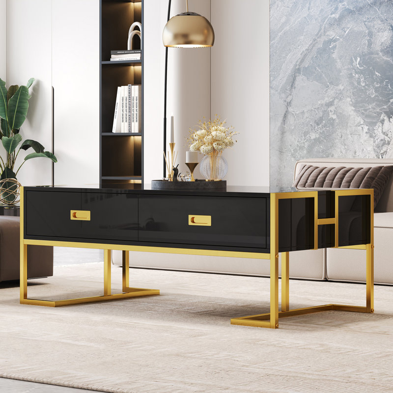Table basse moderne à 4 tiroirs Modern, Noir