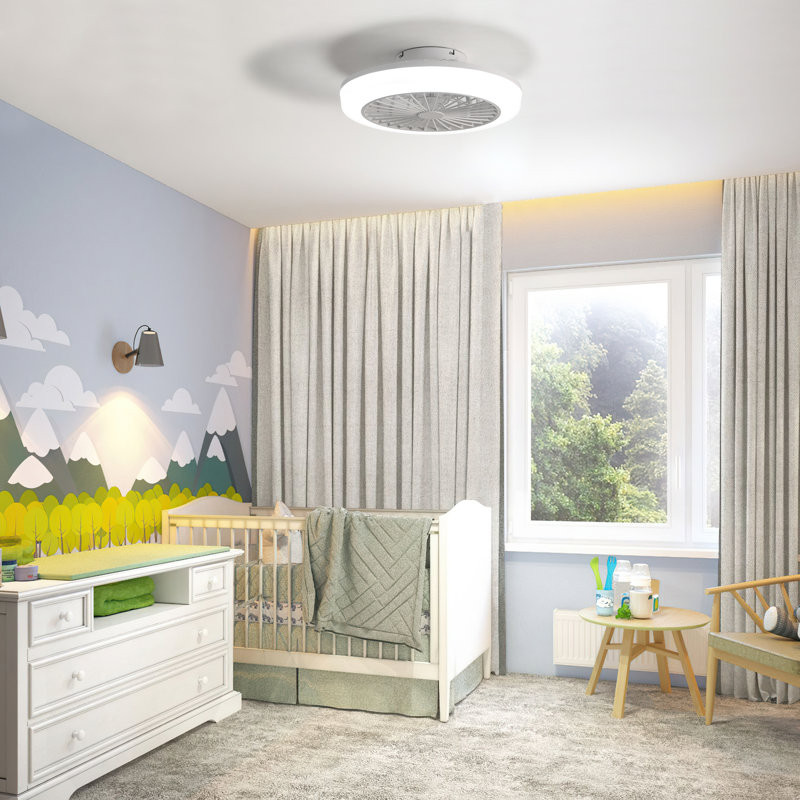 46CM LED Smart Blade Ceiling Fan With Light And Remote Control