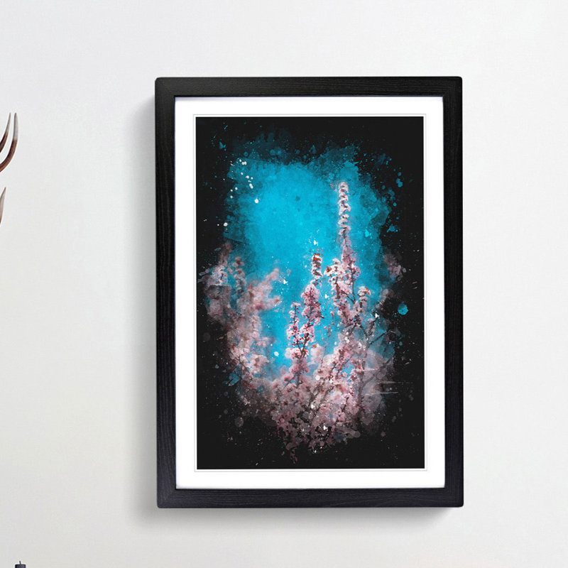 Petals of Pink Cherry Blossom Tree - Picture Frame Graphic Art Print, 45cm H x 33cm W x 2cm D, Black Framed