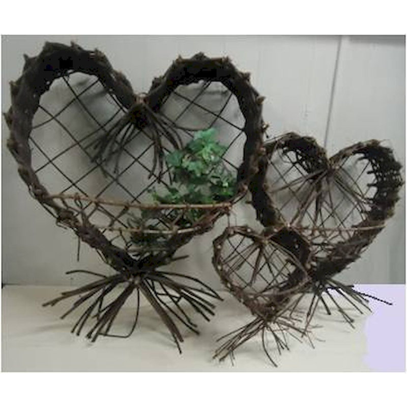 Ensemble de paniers en bois 3 pièces, H 20 po x l 18 po x P 0,25 po