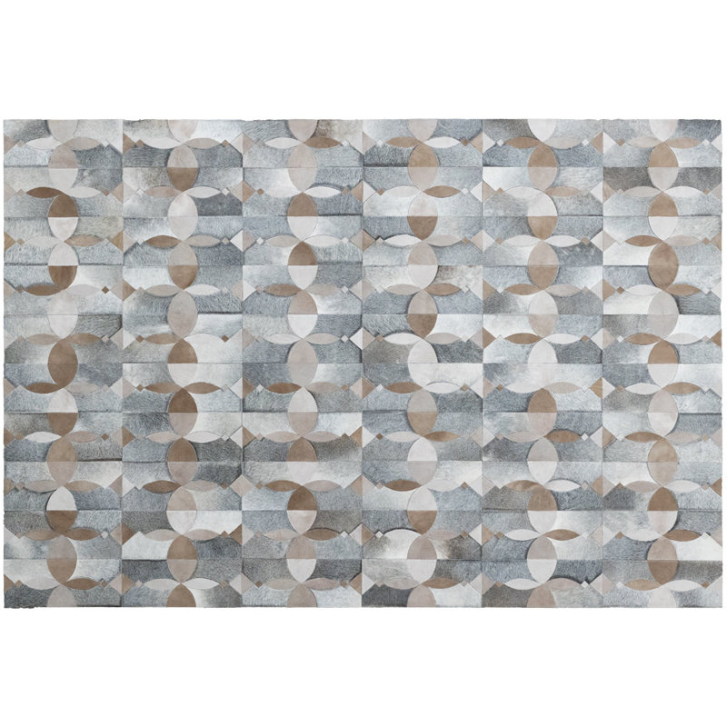 Art Hide Cowhide Area Rug in Taupe, Rectangle  6'7" x 9'8"