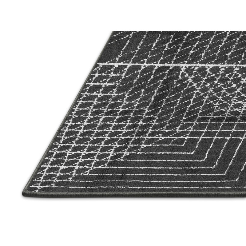 Tapis oriental gris tissé à la machine Caelahn, Rectangle de 5 pi x 8 pi